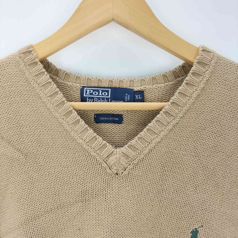 ポロバイラルフローレン Polo by RALPH LAUREN スモールポニー刺繍 コットンVネックニットベスト メンズ JPN:XL