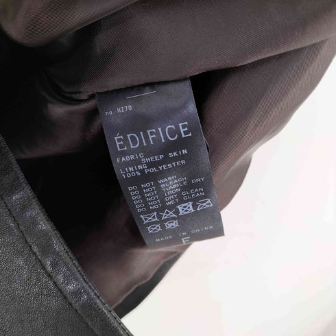 エディフィス EDIFICE シープレザーロングベスト 23011300100830 メンズ FREE