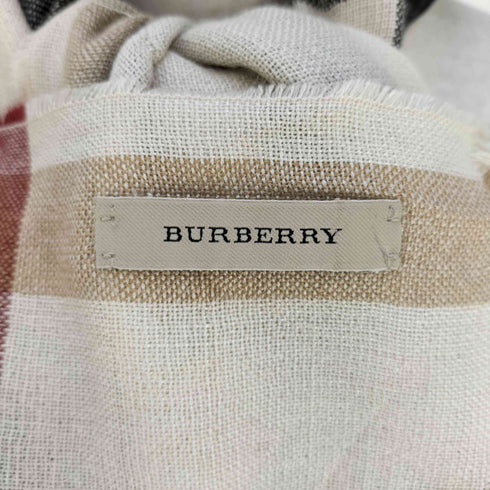 バーバリー BURBERRY スコットランド製 シルクカシミヤ ノバチェック フリンジ ストール レディース