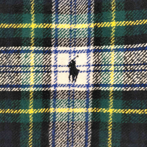 ラルフローレン RALPH LAUREN チェック柄 ポニー刺繍 コットン 大判マフラー ひざ掛け メンズ