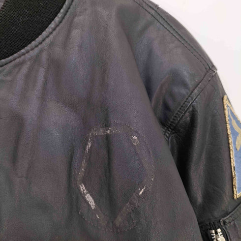 牛革 レザーMA-1 フライトジャケット 裏地キルティング メンズ JPN:L
