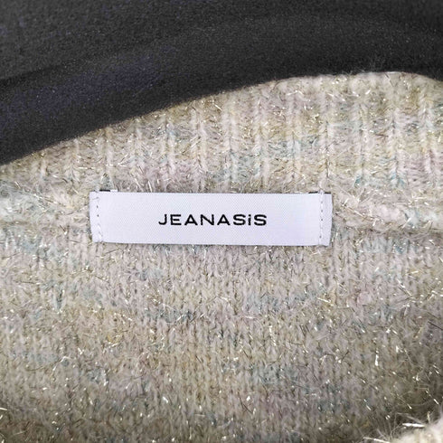 ジーナシス JEANASIS ラメカットジャガードショートプルオーバー レディース FREE
