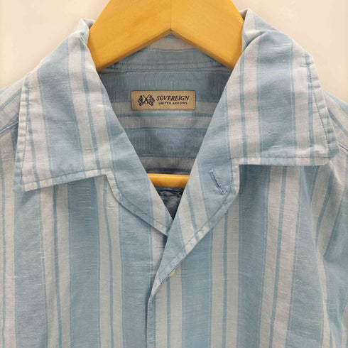 ユナイテッドアローズ UNITED ARROWS SOVEREIGN C/LI/LY ストライプ オープンワイド カラー メンズ JPN:S