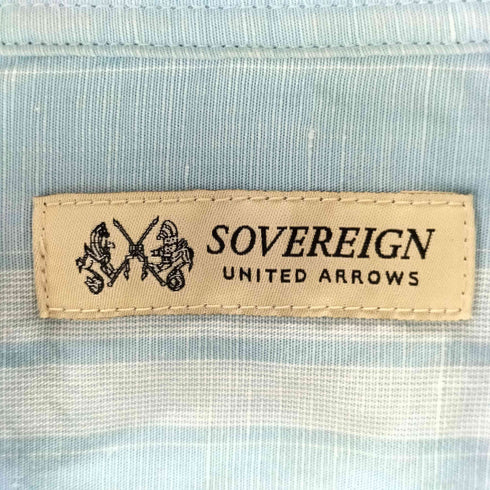 ユナイテッドアローズ UNITED ARROWS SOVEREIGN C/LI/LY ストライプ オープンワイド カラー メンズ JPN:S