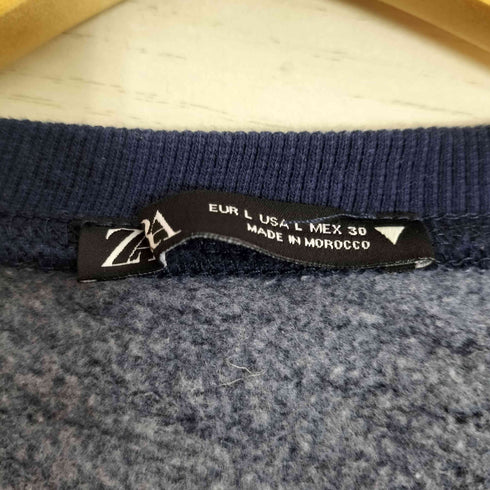 ザラ ZARA NEW YORK 刺繍 袖切替 クルーネックスウェット レディース import:L
