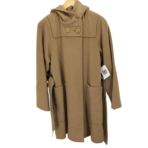 マックスマーラ MAX MARA イタリア製 白タグ カシミヤ 100% フーデッド コート レディース 38
