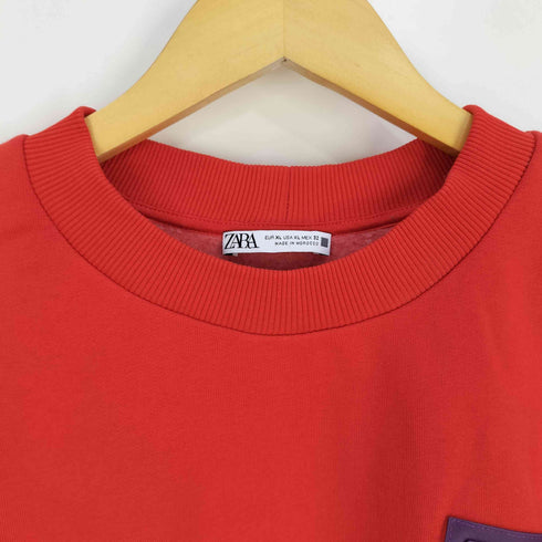 ザラ ZARA 裏起毛 ワッペン クルーネックスウェット レディース import:XL
