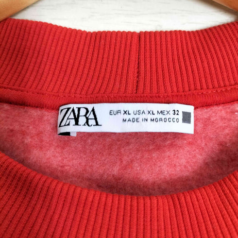 ザラ ZARA 裏起毛 ワッペン クルーネックスウェット レディース import:XL