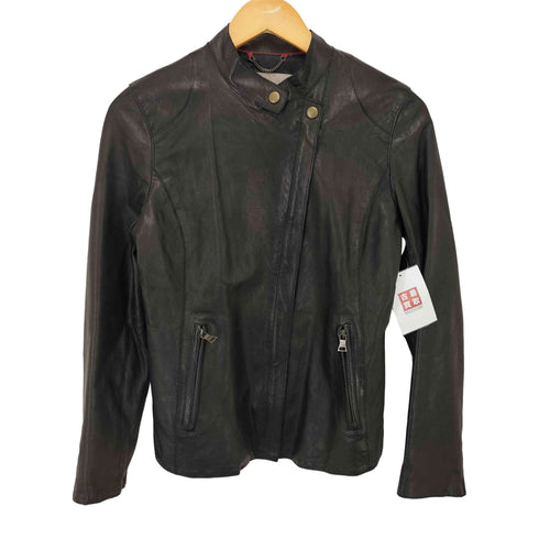 バナナリパブリック BANANA REPUBLIC 羊革 シープレザー ライダースジャケット レディース import:S