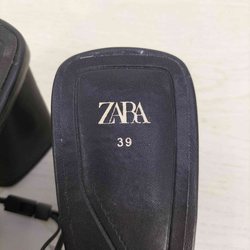 ザラ ZARA レザー ヒール ミュール サンダル レディース 39