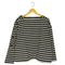 ザラ ZARA サイドボタン スクエアネック ボーダーTシャツ レディース import:L