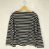 ザラ ZARA サイドボタン スクエアネック ボーダーTシャツ レディース import:L