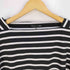 ザラ ZARA サイドボタン スクエアネック ボーダーTシャツ レディース import:L
