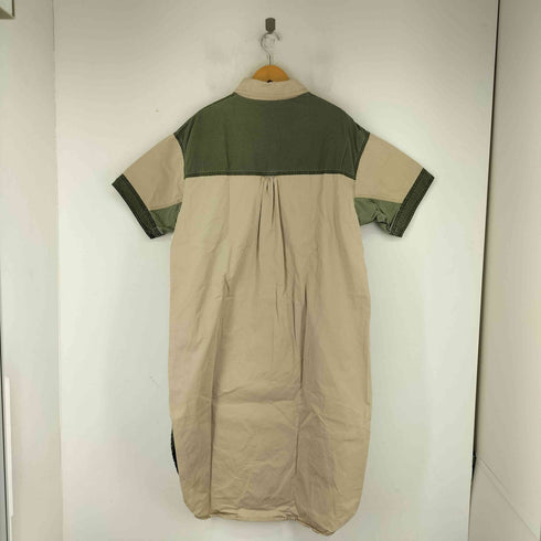 ザラ ZARA バイカラー ハーフスナップ S/S ワンピース レディース US L
