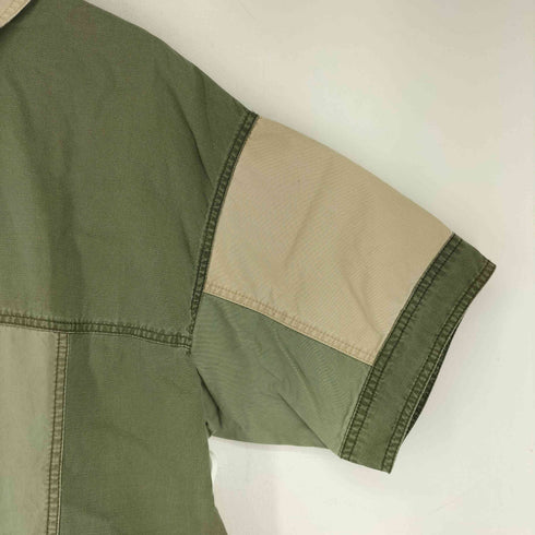 ザラ ZARA バイカラー ハーフスナップ S/S ワンピース レディース US L