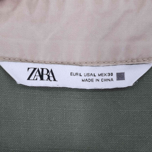 ザラ ZARA バイカラー ハーフスナップ S/S ワンピース レディース US L