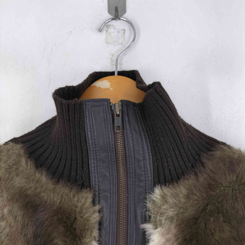 RIVERISLAND ファー切替 ハイネックジップニット レディース 40