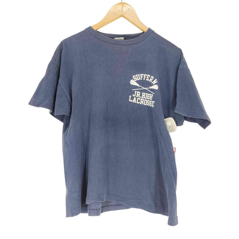 チャンピオン Champion 70-80s USA製 バータグ SUFFERN 両面プリントナンバリングTシャツ メンズ JPN:L