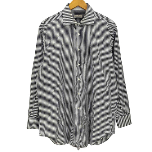 エルメネジルドゼニア Ermenegildo Zegna ホリゾンタルカラー ストライプ ドレスシャツ メンズ 44/17 1/2