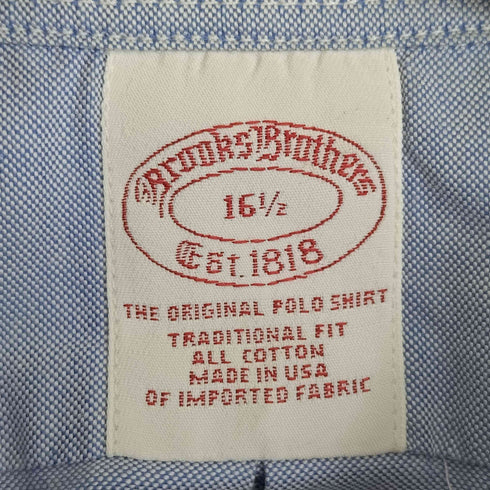 ブルックスブラザーズ BROOKS BROTHERS USA製 TRADITIONAL FIT オックスフォード ボタンダウン 半袖 シャツ メンズ 16 1/2
