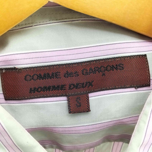 コムデギャルソンオムドゥ COMME des GARCONS HOMME DEUX AD2004 04AW ループタブ ストライプ L/S シャツ メンズ JPN:S