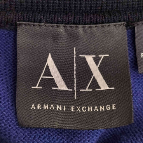 アルマーニエクスチェンジ ARMANI EXCHANGE ハーフジップ ニットポロ ラグラン リブ切替 メンズ import:XXL