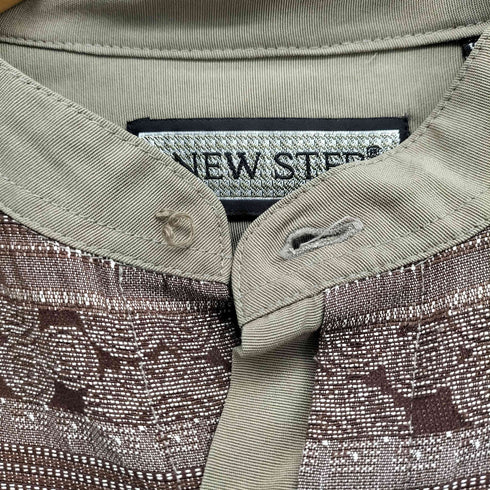 NEW STEP 00-90S 切替 L/S スタンドカラー シャツ メンズ
