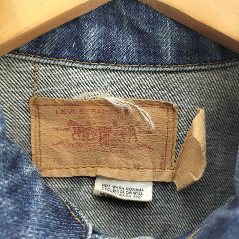 リーバイス Levis 70S 70505 4th スモール e 不均等 V 黒カン ボタン裏 525 刻印 ケアタグ デニム トラッカー ジャケット 濃紺 メンズ