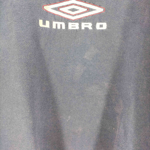 アンブロ UMBRO 90-00s ロゴ刺繍 ラグランスリーブ サイドライン クルーネック スウェット メンズ import:XL