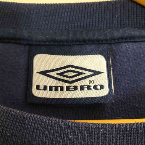 アンブロ UMBRO 90-00s ロゴ刺繍 ラグランスリーブ サイドライン クルーネック スウェット メンズ import:XL