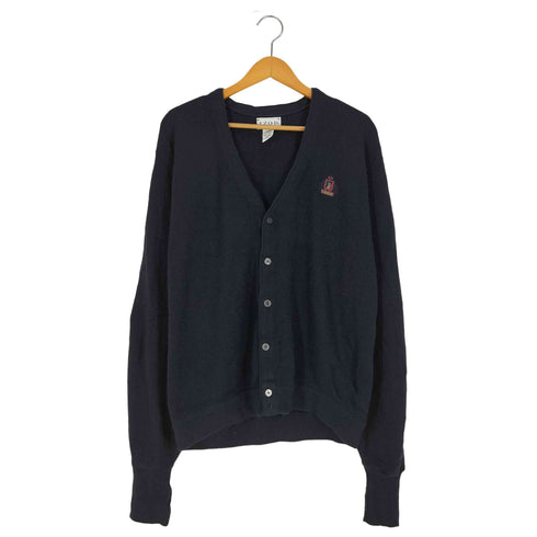 アイゾッド IZOD 90s メキシコ製 ロゴ刺繍 アクリル ニット カーディガン メンズ import:L