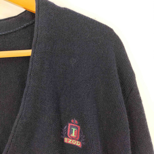 アイゾッド IZOD 90s メキシコ製 ロゴ刺繍 アクリル ニット カーディガン メンズ import:L