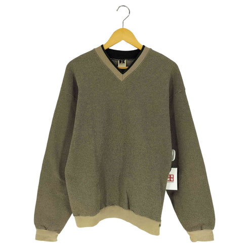 ラッセルアスレチック RUSSELL ATHLETIC 90s USA製 裏起毛 Vネック 鹿の子 スウェット メンズ import:L