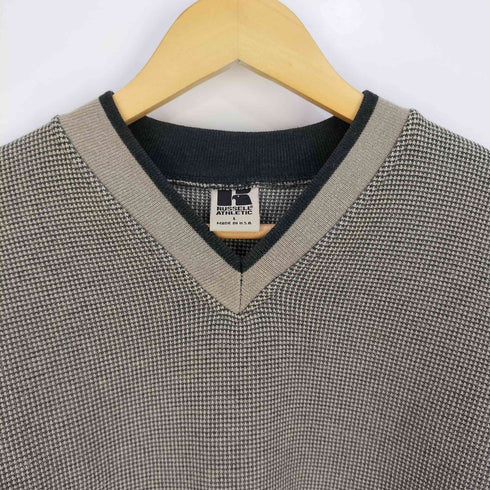 ラッセルアスレチック RUSSELL ATHLETIC 90s USA製 裏起毛 Vネック 鹿の子 スウェット メンズ import:L