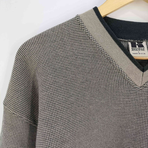 ラッセルアスレチック RUSSELL ATHLETIC 90s USA製 裏起毛 Vネック 鹿の子 スウェット メンズ import:L