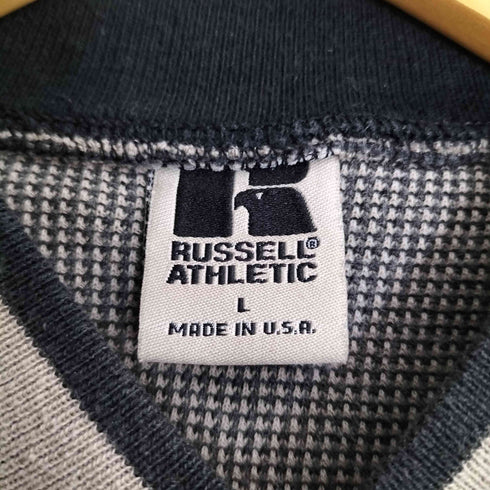 ラッセルアスレチック RUSSELL ATHLETIC 90s USA製 裏起毛 Vネック 鹿の子 スウェット メンズ import:L