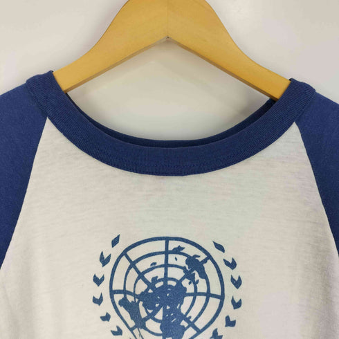 ソフィー SOFFE 80-90s USA製 プリント シングルステッチ ラグランスリーブ Tシャツ メンズ import:M