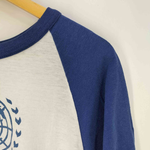 ソフィー SOFFE 80-90s USA製 プリント シングルステッチ ラグランスリーブ Tシャツ メンズ import:M