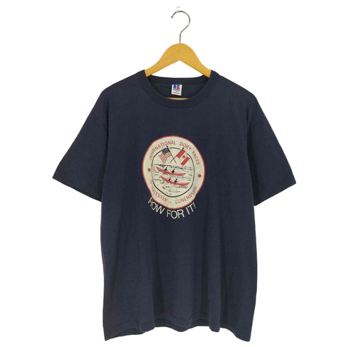 ラッセルアスレチック RUSSELL ATHLETIC 80-90s USA製 袖シングルステッチ プリント クルーネックTシャツ メンズ import:L