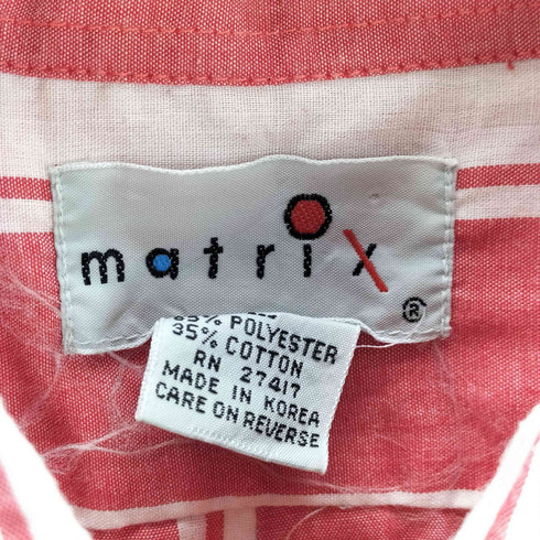 matrix ストライプ半袖BDシャツ メンズ L