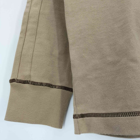 バーバリーブルーレーベル BURBERRY BLUE LABEL ホースロゴ 刺繍 エポレット 襟ノバチェック ヘンリーネック スウェット レディース import:M