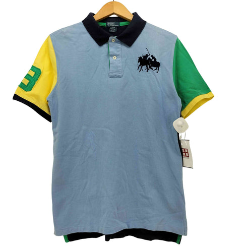 ポロバイラルフローレン Polo by RALPH LAUREN ポニー刺繍 マルチカラー S/S ポロ シャツ メンズ import:XL