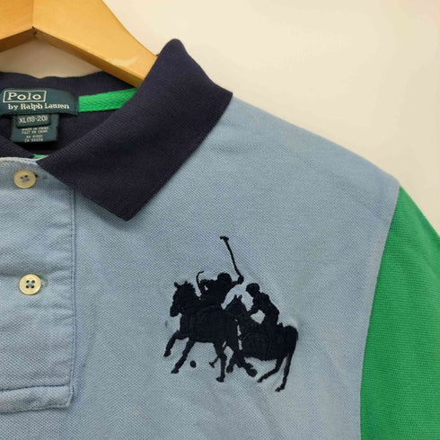 ポロバイラルフローレン Polo by RALPH LAUREN ポニー刺繍 マルチカラー S/S ポロ シャツ メンズ import:XL
