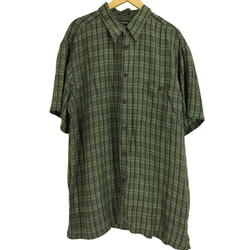 MARC EDWARDS 90s シルク100 総柄チェックシャツ メンズ XL