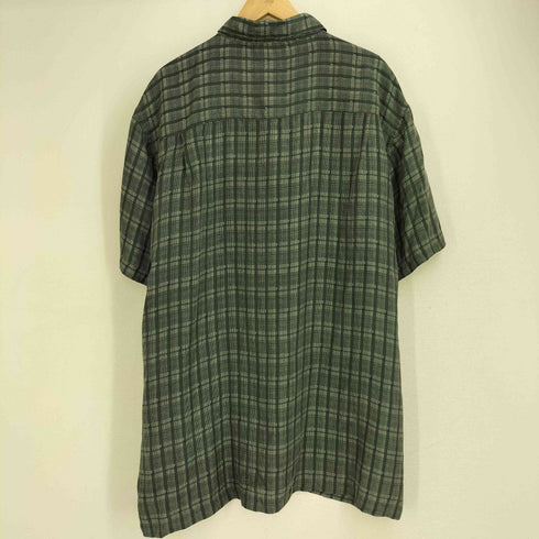 MARC EDWARDS 90s シルク100 総柄チェックシャツ メンズ XL