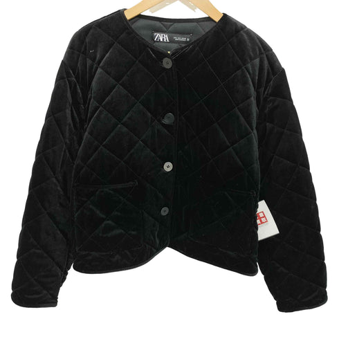 ザラ ZARA キルティングベルベットジャケット レディース L
