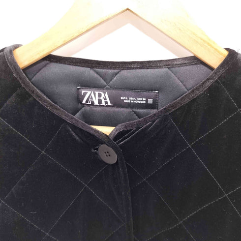 ザラ ZARA キルティングベルベットジャケット レディース L