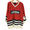 アディダス adidas 80-90S 万国旗タグ ロゴ プリント ボーダー 切替 メッシュ ゲーム シャツ メンズ import:M