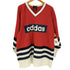 アディダス adidas 80-90S 万国旗タグ ロゴ プリント ボーダー 切替 メッシュ ゲーム シャツ メンズ import:M