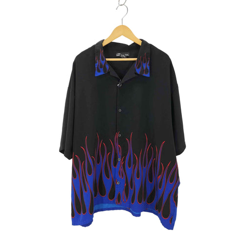 ノーバウンダリーズ no boundaries フレイムパターン 開襟半袖シャツ メンズ 3XL